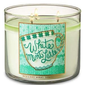 BATH & BODY WORKS " WHITE MINT LATTE" CANDLES